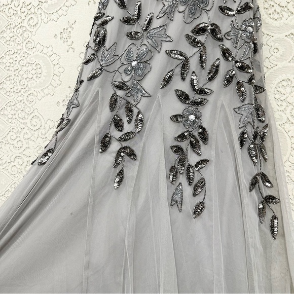 Adrianna Papell Women's Floral Beaded Godet Gown - Picture 6 of 16